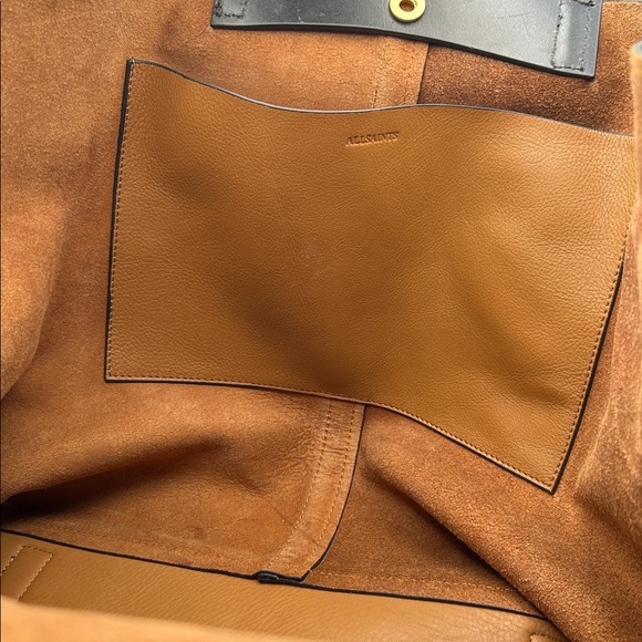 ALL SAINTS PHEONIX SPACIOUS LEATHER TOTE BAG - Picture 8 of 14